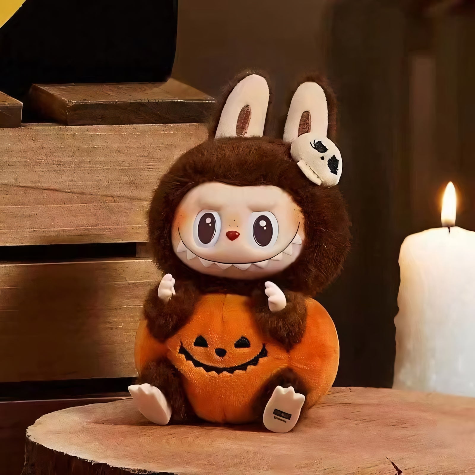 Happy Halloween Party series-sitting pumpkin vinyl plush pendant
